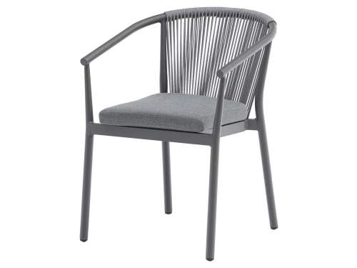 Apollo dining tuinstoel rope stapelbaar grijs