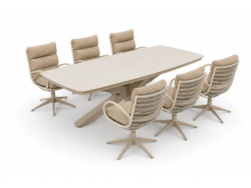 Apple Bee Camp Bay/Belluno 220x100 cm dining tuinset 7-delig