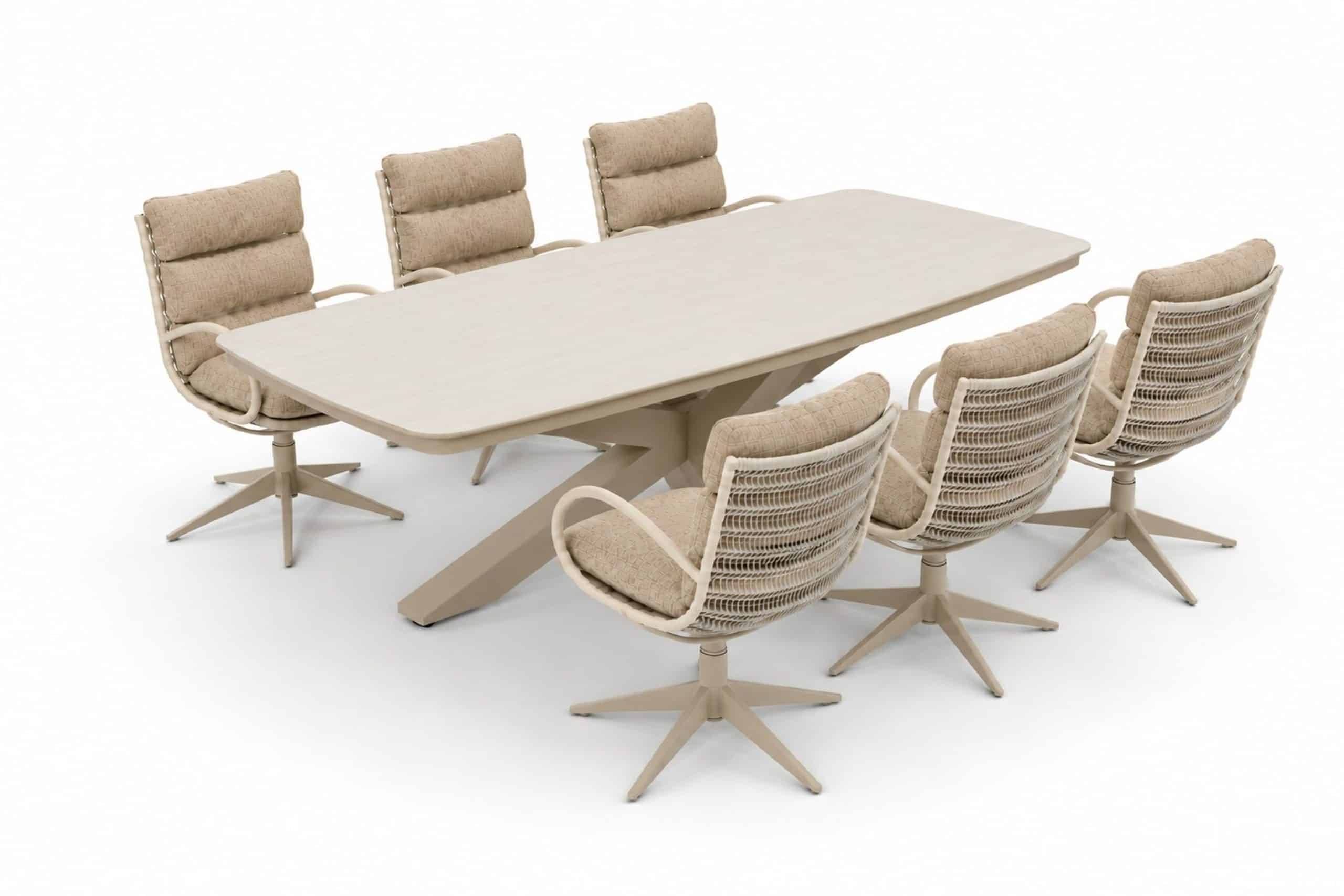 apple bee camp bay/belluno 220×100 cm dining tuinset 7 delig