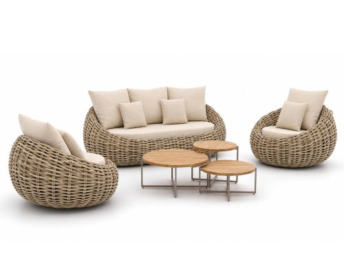 Apple Bee Cocoon/Monaco 45/60/75 cm stoel-bank loungeset 6-delig