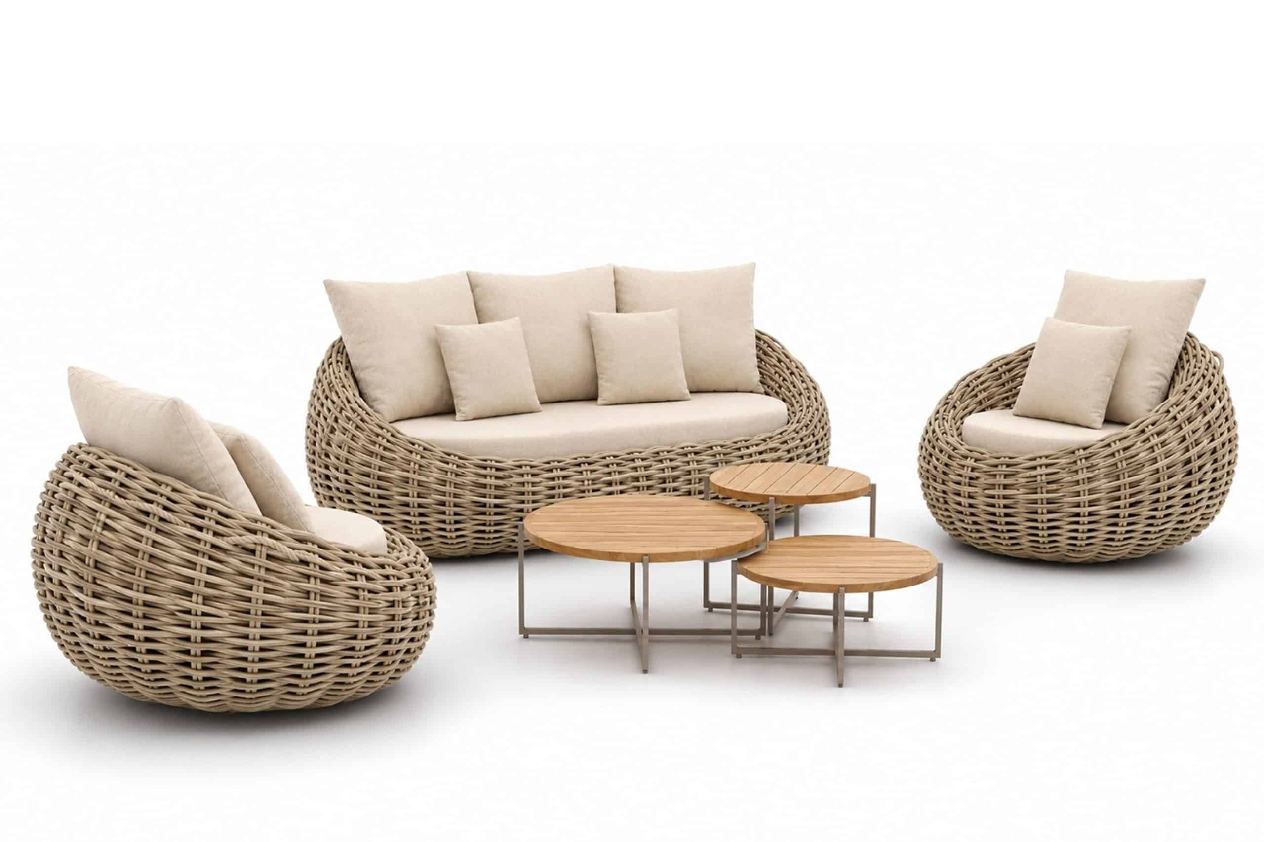 apple bee cocoon/monaco 45/60/75 cm stoel bank loungeset 6 delig