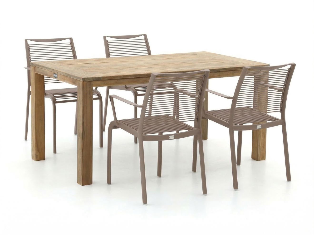 apple bee hawaii/rough s 160cm dining tuinset 5 delig stapelbaar laagste prijsgarantie!