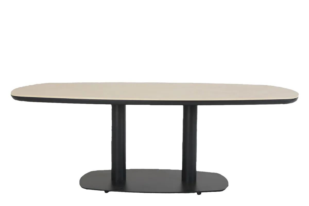 apple bee | melville tuintafel tonvorm 220 x 110 cm | black light grey