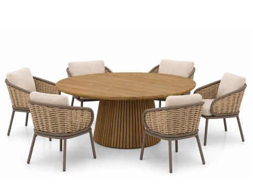 Apple Bee Pine Key/Fungo 180 cm dining tuinset 7-delig