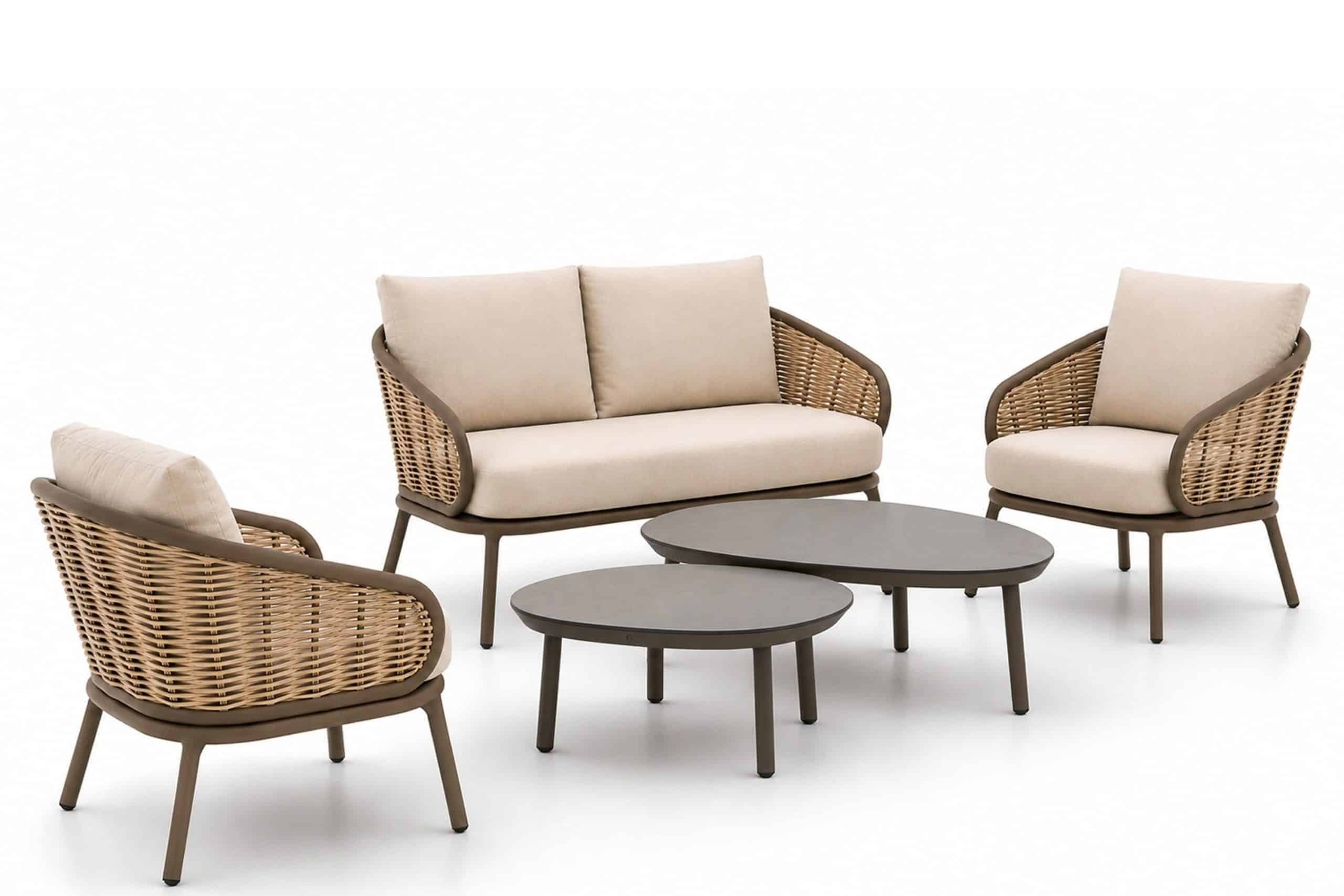 apple bee pine key/livo stoel bank loungeset 5 delig