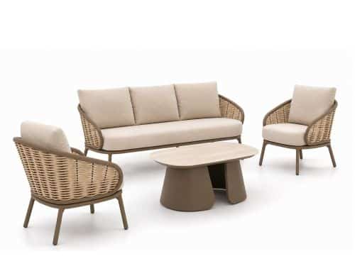 Apple Bee Pine Key/Miyoura stoel-bank loungeset 4-delig
