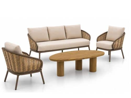 Apple Bee Pine Key/Riah 135 cm stoel-bank loungeset 4-delig