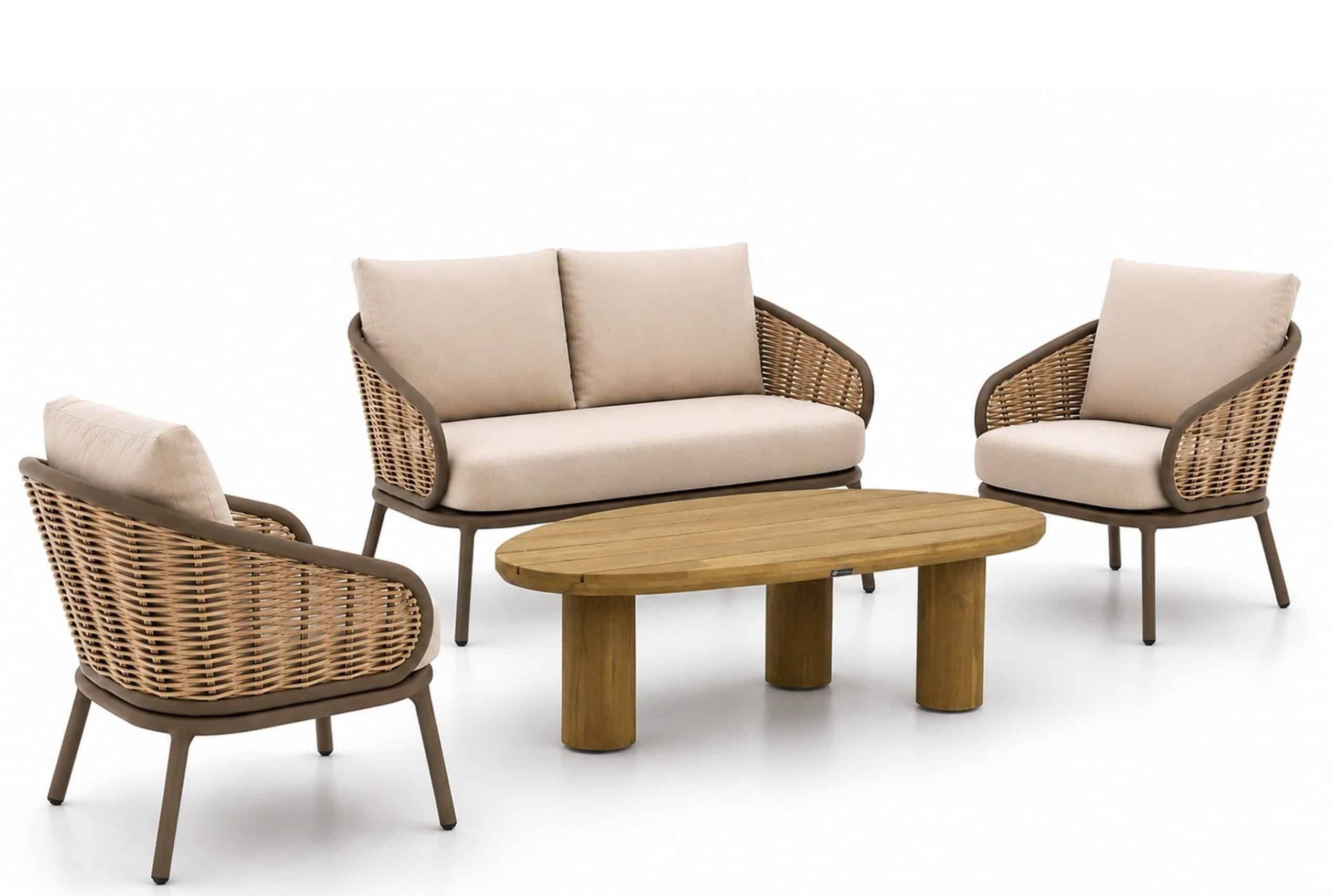 apple bee pine key/riah 135 cm stoel bank loungeset 4 delig