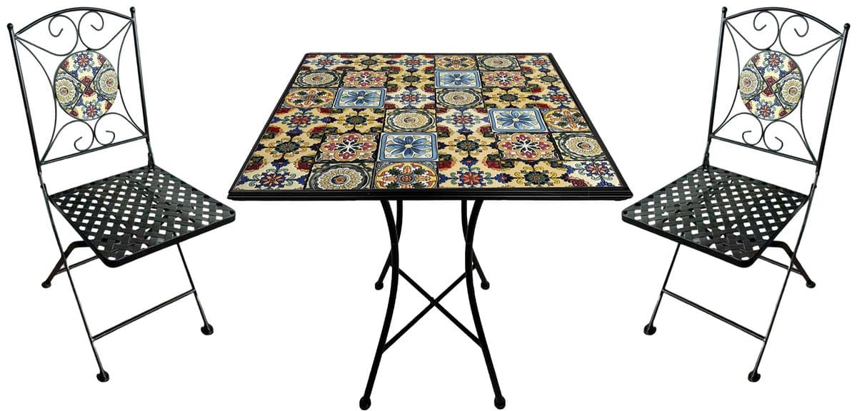 axi camilla 3 delige mozaïek bistroset yellow breeze metalen frame