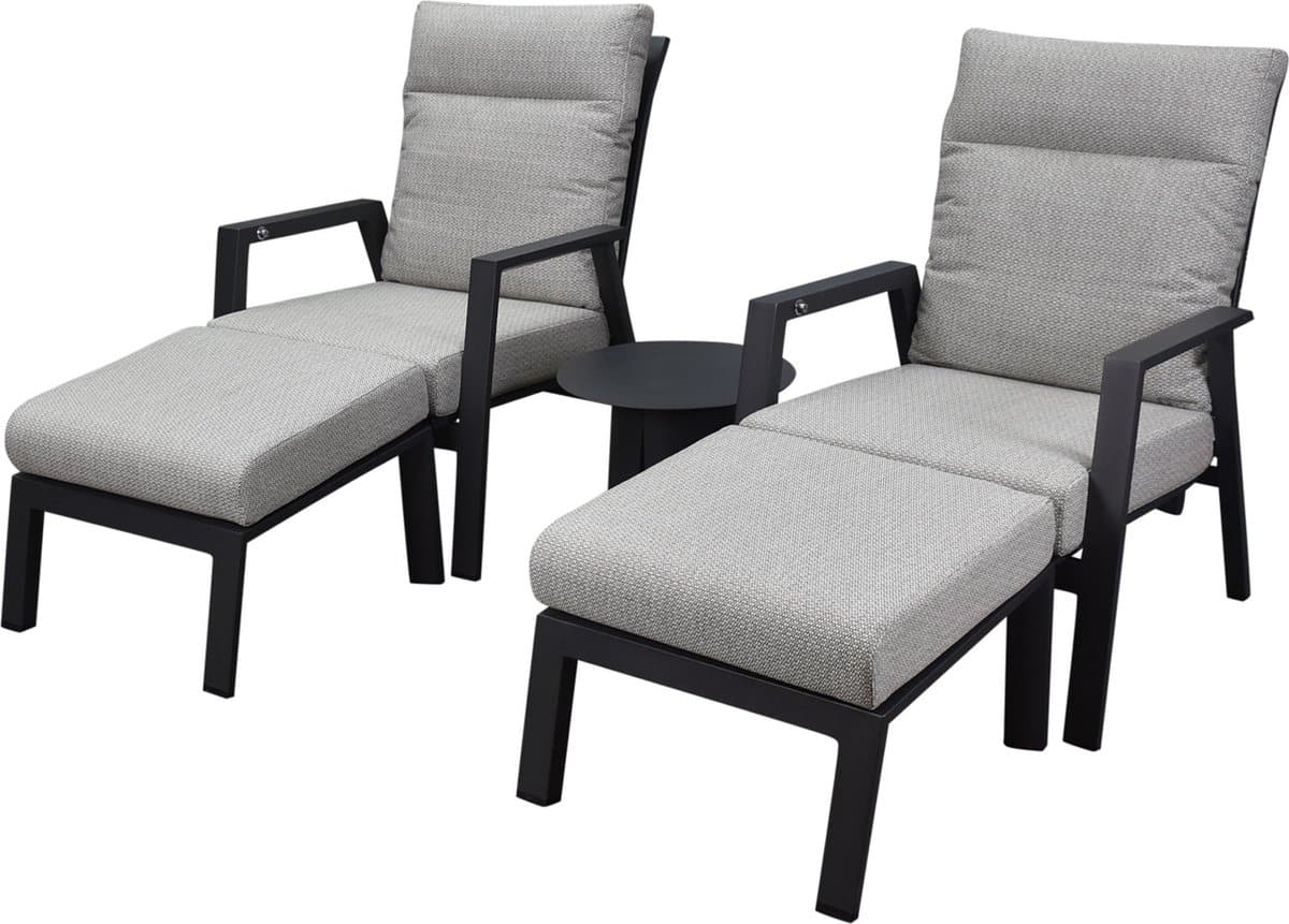 barolo lounge balkonset 5 delig verstelbaar antraciet aluminium