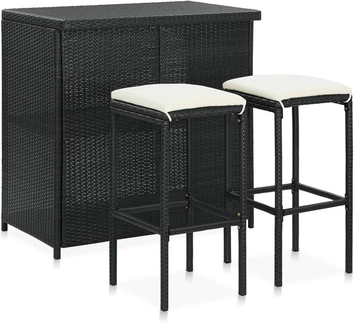 barset 3 delig bistro set buiten zitten polyrotan