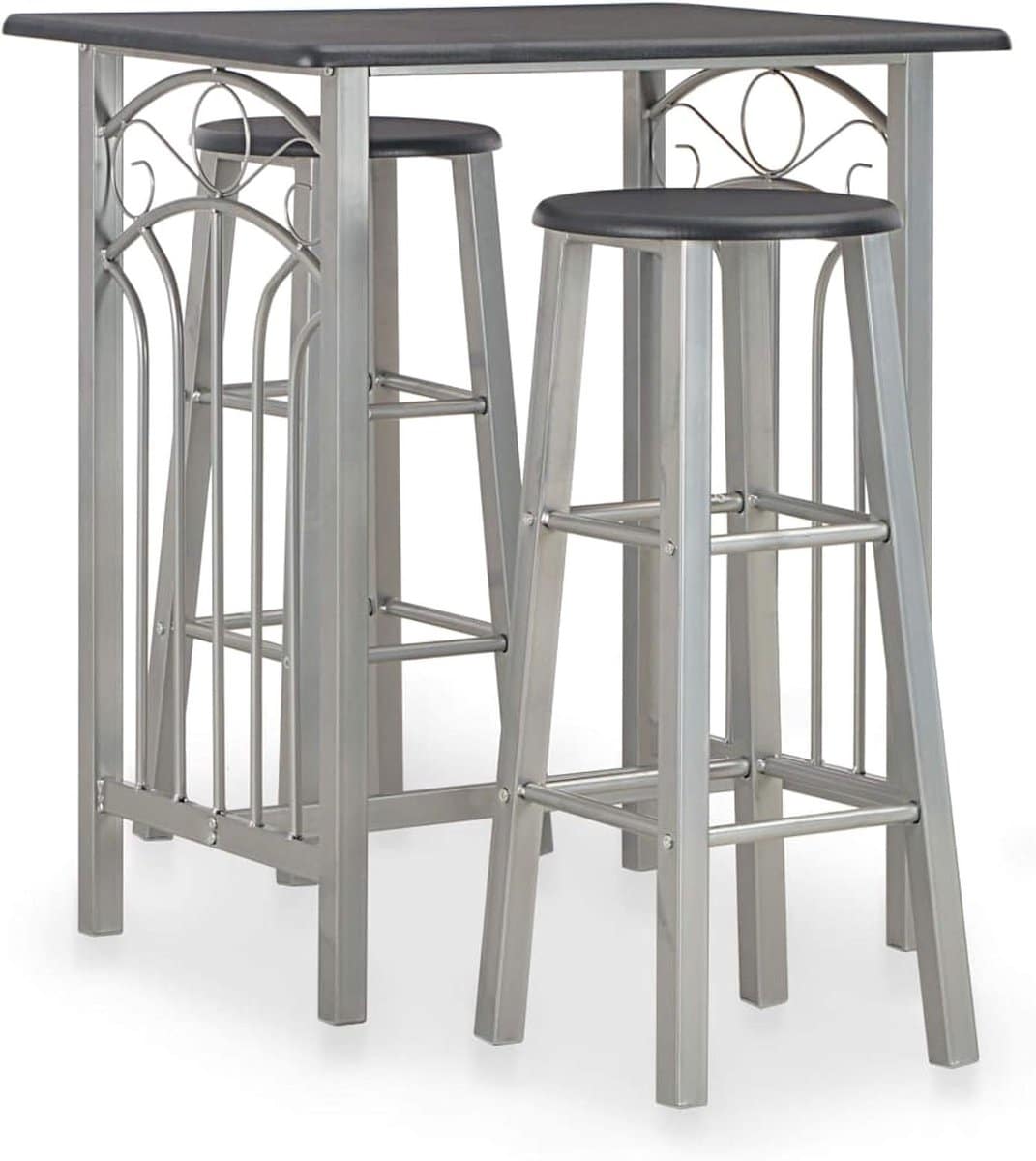 barset 3 delig hout staal set buiten zitten