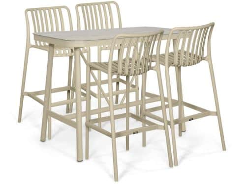 Barset 4 personen 150 cm Kunststof Zand/Beige Domani Furniture Alba/Tavano