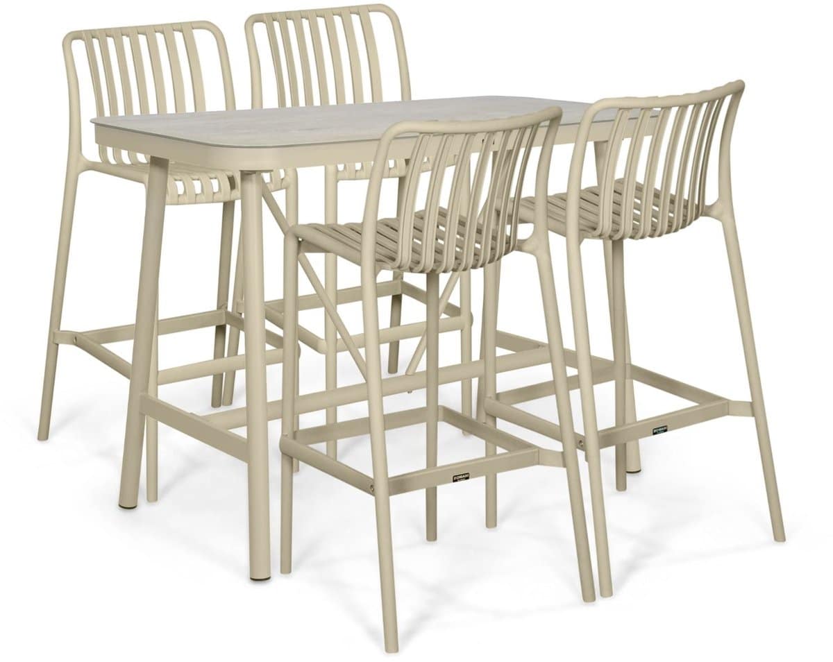 barset 4 personen 150 cm kunststof zand/beige domani furniture alba/tavano