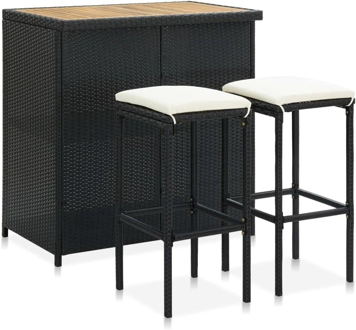 barset polyrotan bistroset tuin buiten zitten massief
