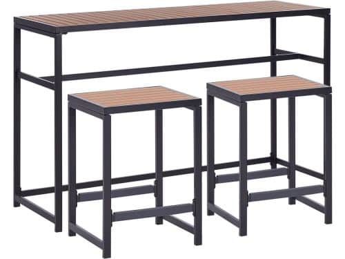BELIANI AVETRANA - Tuinset 2-zits - Zwart/Lichthout - Staal