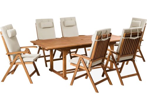 BELIANI JAVA PREMIUM - Tuinset voor 6 - Taupe