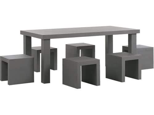 BELIANI TARANTO - Tuinset 6-zits - Donkergrijs - Vezelcement