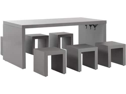 BELIANI TARANTO - Tuinset 6-zits u-vorm - Grijs - Vezelcement