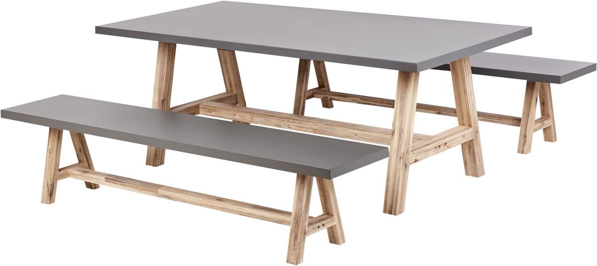 beliani tonnare tuinset 6 zits grijs beton