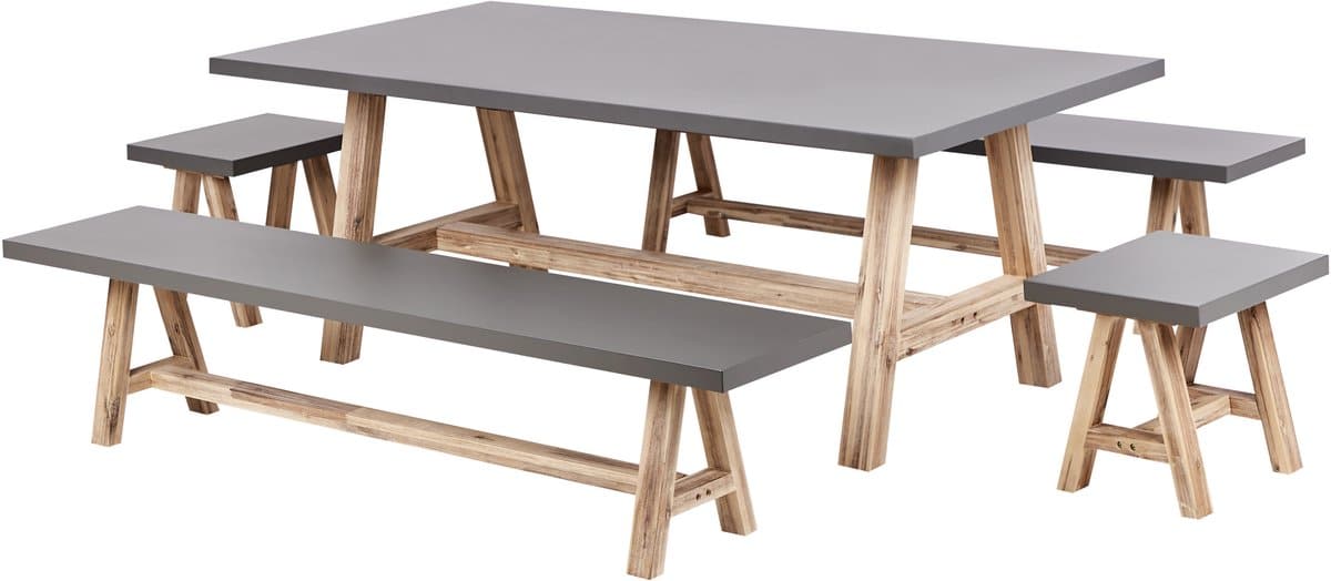 beliani tonnare tuinset 8 zits grijs beton