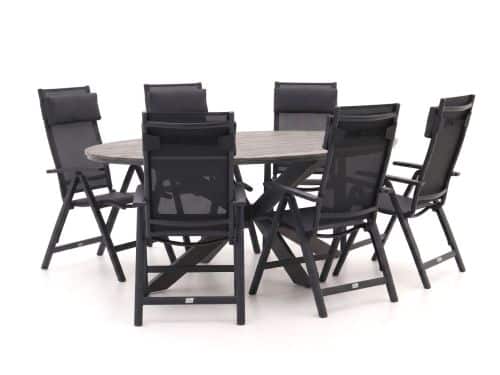 Bellagio Avenza/Fidenza ovaal 220cm dining tuinset 7-delig verstelbaar - Laagste prijsgarantie!