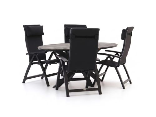 Bellagio Fermo/Fidenza ovaal 180cm dining tuinset 5-delig verstelbaar - Laagste prijsgarantie!