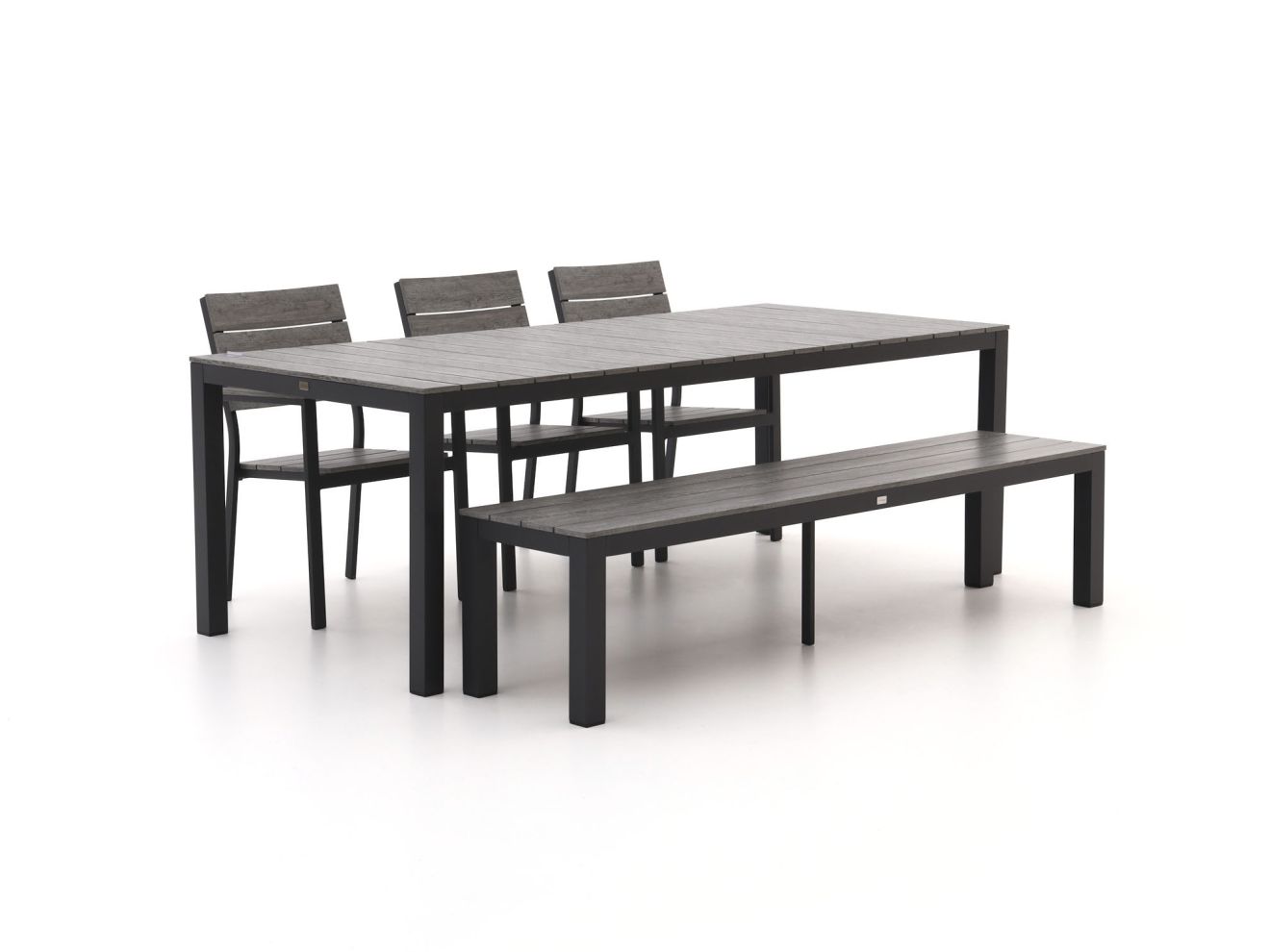 bellagio fidenza 220cm dining tuinset met bank 5 delig stapelbaar laagste prijsgarantie!