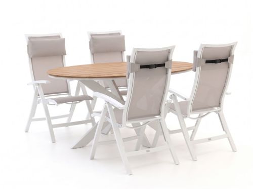 Bellagio Lugo/Fidenza ovaal 180cm dining tuinset 5-delig verstelbaar - Laagste prijsgarantie!