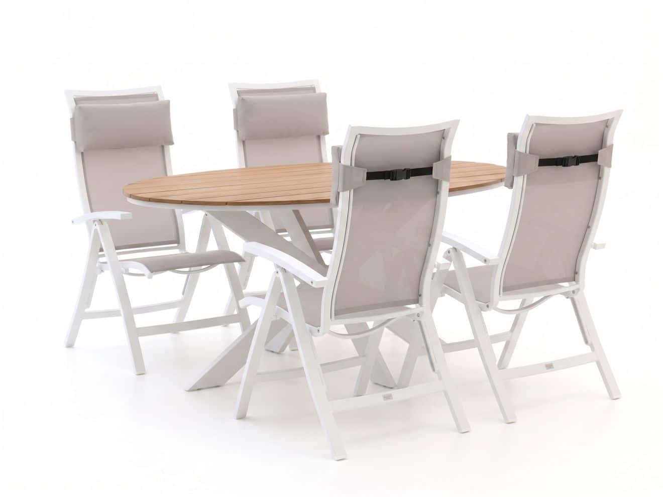 bellagio lugo/fidenza ovaal 180cm dining tuinset 5 delig verstelbaar laagste prijsgarantie!