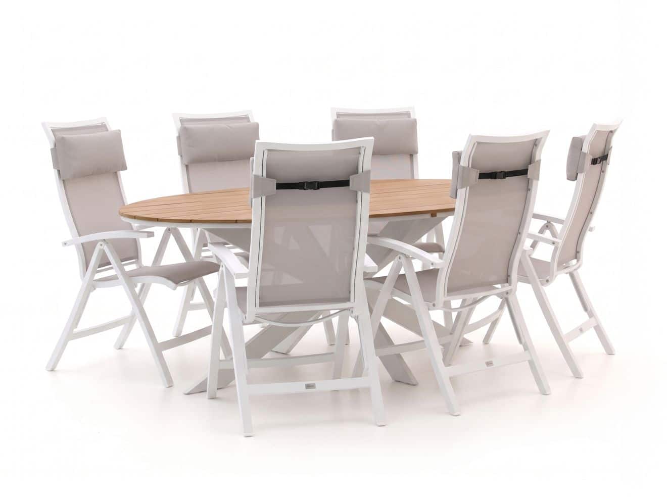 bellagio lugo/fidenza ovaal 220cm dining tuinset 7 delig verstelbaar laagste prijsgarantie!