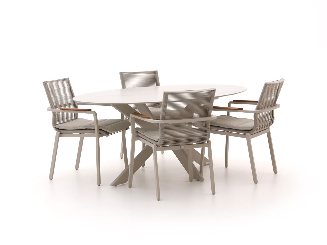 bellagio marudo/furato ellips 200cm dining tuinset 5 delig stapelbaar laagste prijsgarantie!