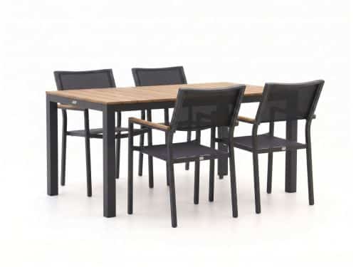 Bellagio Roma/Fidenza 160cm dining tuinset 5-delig stapelbaar - Laagste prijsgarantie!