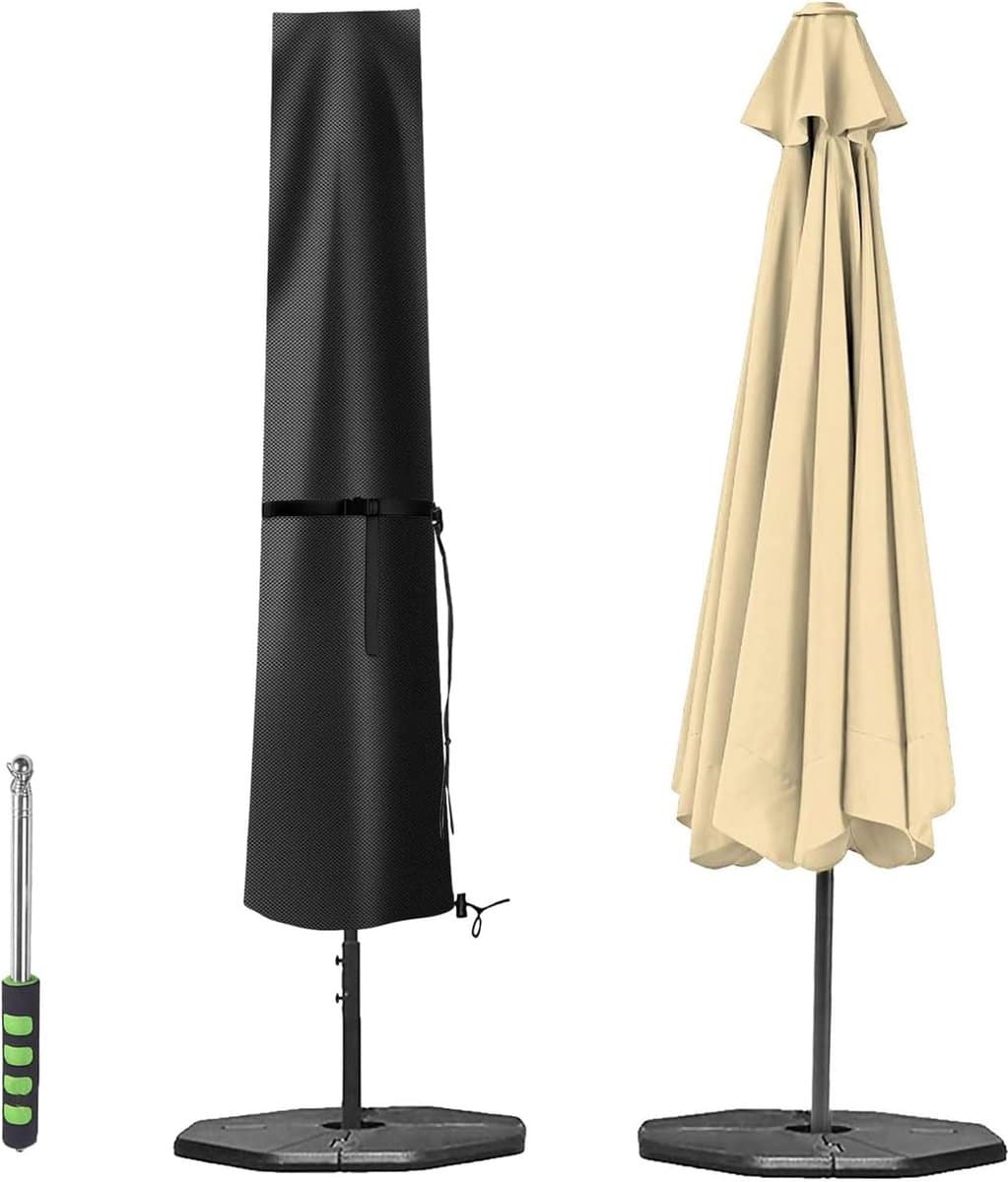 beschermhoes voor parasol, 3m met stang, 600d oxford