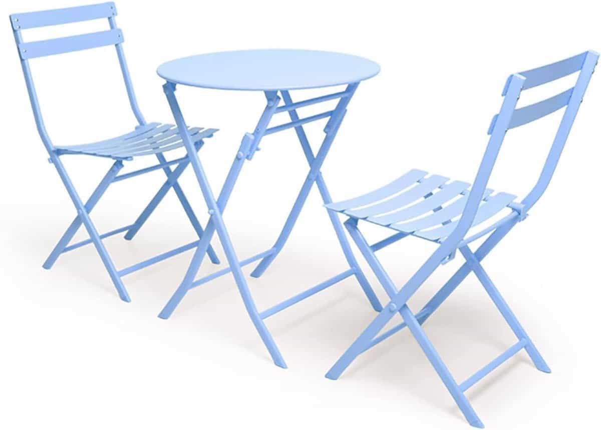 bistroset 3 delig klaptafel met stoelen buiten genieten