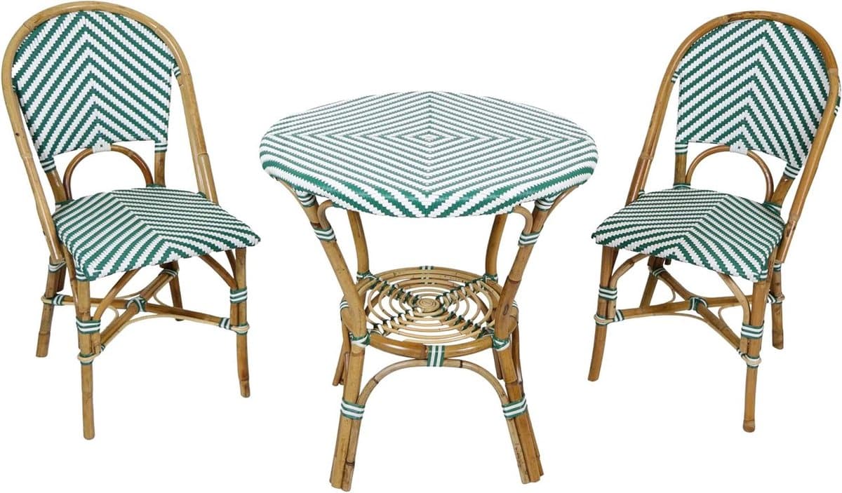 bistroset 3 delig rotan set buiten zitten vintage