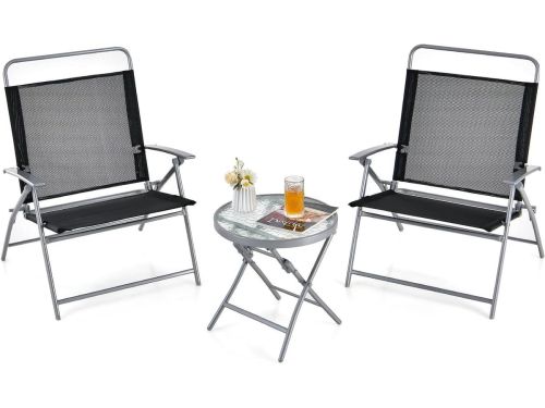 Bistroset 3-delig - Zitgroep Balkon - Buiten Ontspannen - Inklapbaar