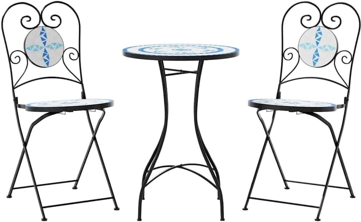 bistroset ijzer keramiek terras set buiten zitten