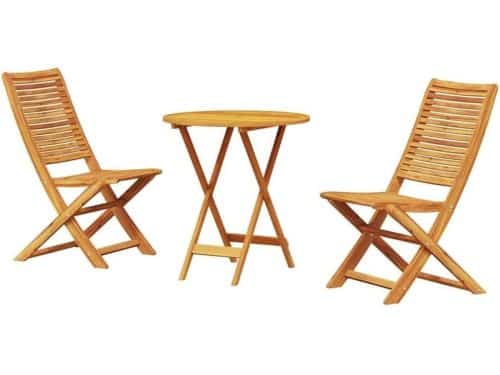 Bistroset Inklapbaar - Terras Set - Buiten Zitten - Massief