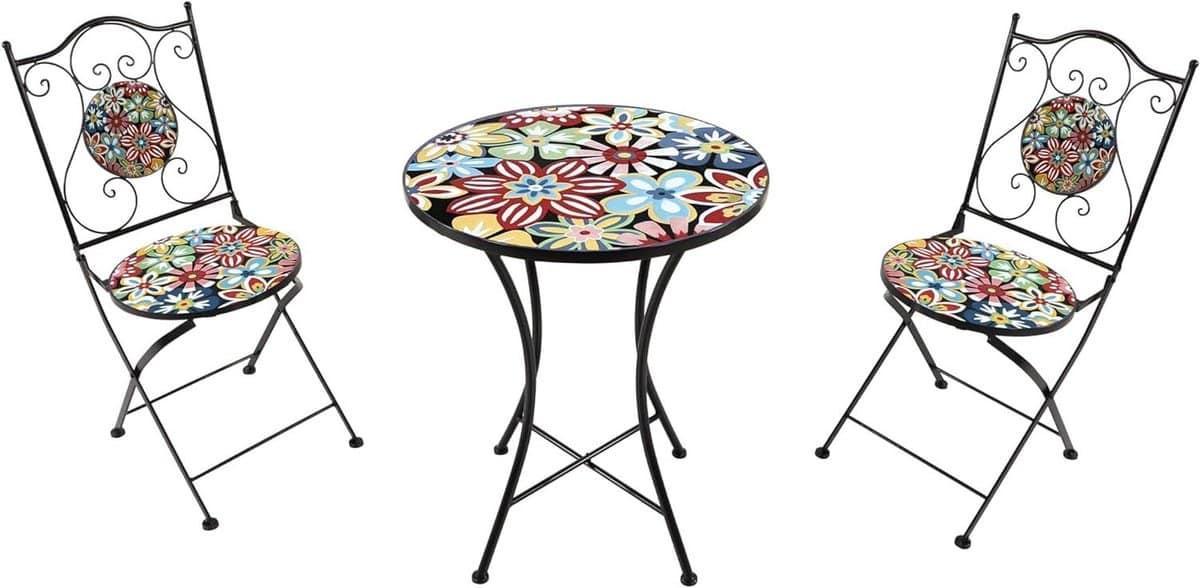 bistroset mozaïek tafel met stoelen genieten buiten
