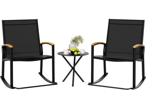 Bistroset Schommelstoelen - Terrasmeubelset - Buiten Ontspannen - Ademende Stof