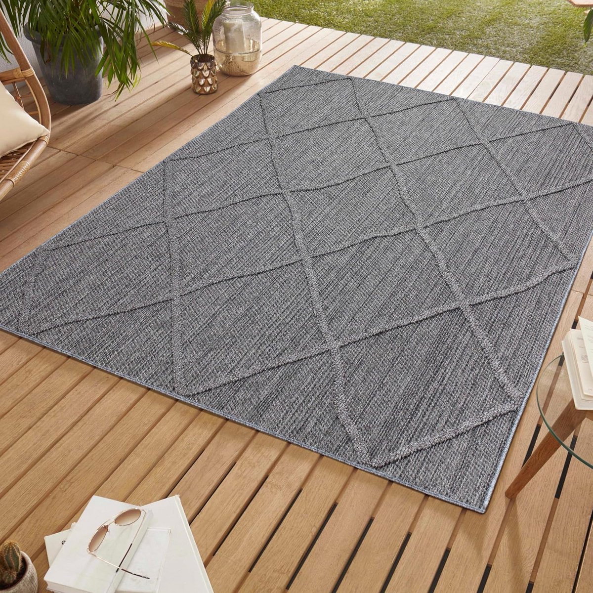 bohemian buitenkleed grijs 160×230 cm geschikt voor keuken