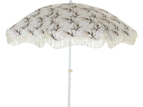Buitengewoon de Boet - Strandparasol stokparasol Bloemen Wit dia 18...