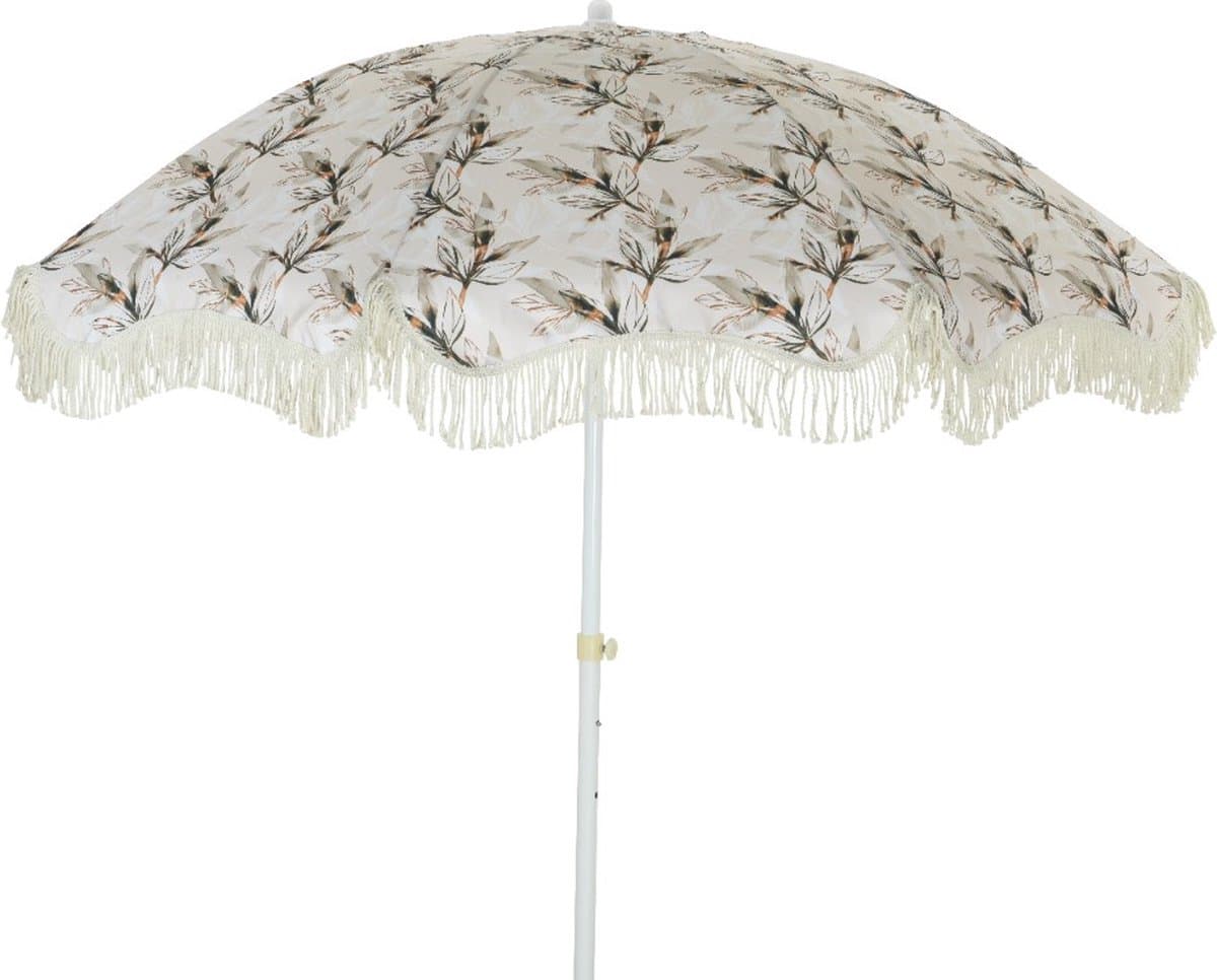 buitengewoon de boet strandparasol stokparasol bloemen wit dia 18…