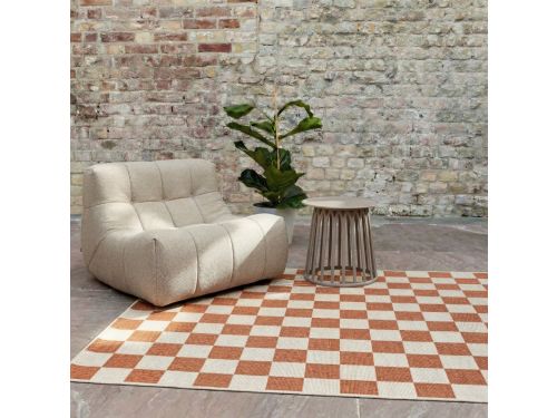 Buitenkleed Level blokken - checkerboard - roest - Interieur05