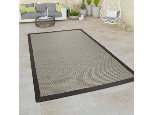 Buitenkleed Sisal Look Grijs - Waterbestendig Terras- en Balkonkleed 120x170