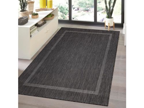 Buitenkleed, zwart, polypropyleen, voor keuken en balkon, UV-bestendig. 280x370 cm