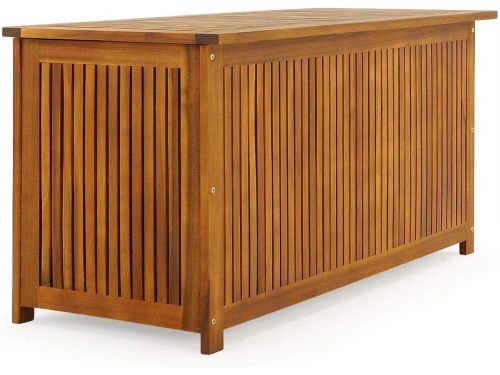 Casaria Opbergbox, 115 cm, acaciahout, binnenzeil, voorgeolied, tuin