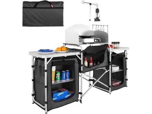 CINKPro Camping Keukentafel Opvouwbaar - Outdoor Kitchen met Opbergvakken &