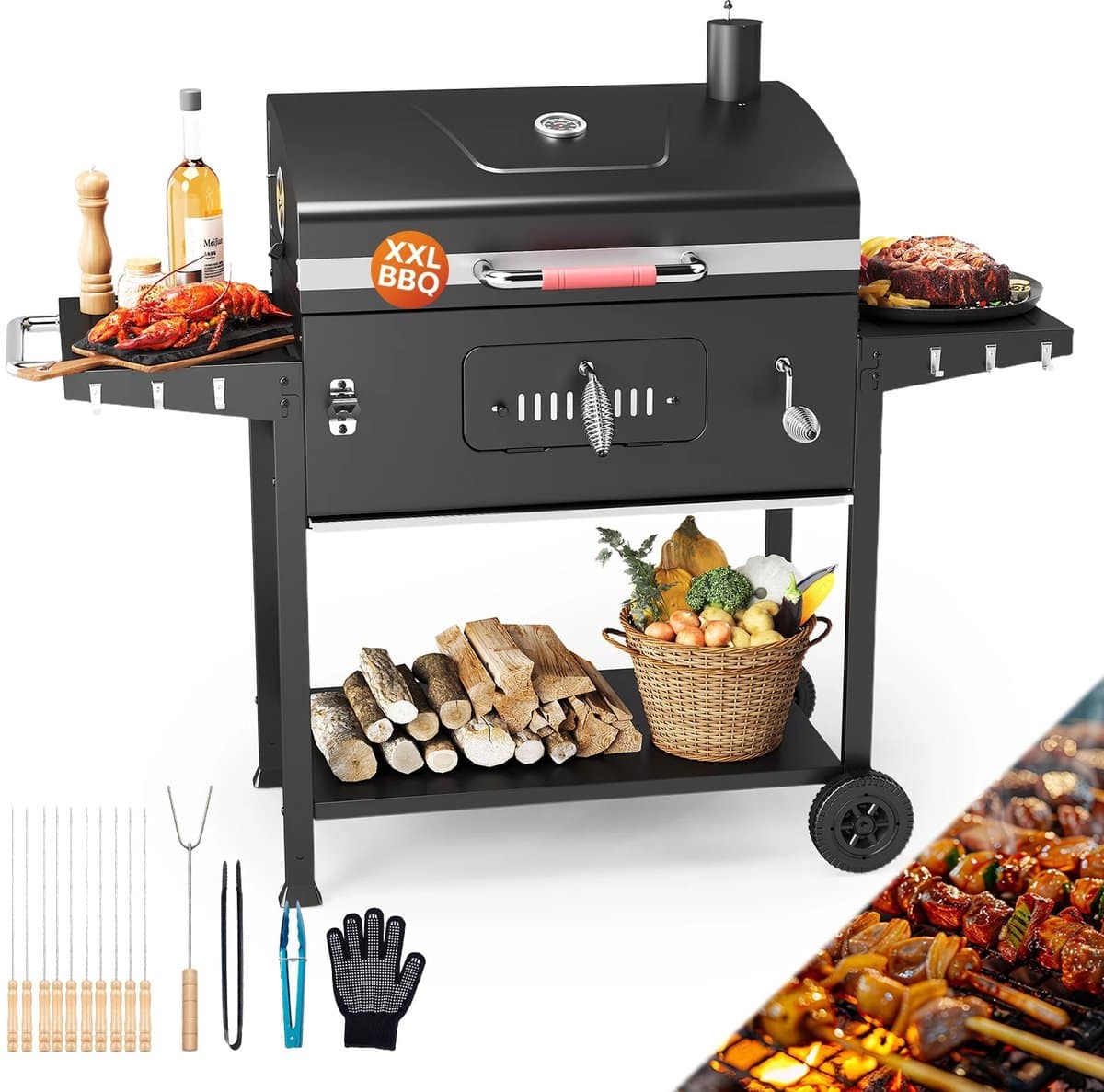 damenzo barbecue barbecue houtskool grill grill